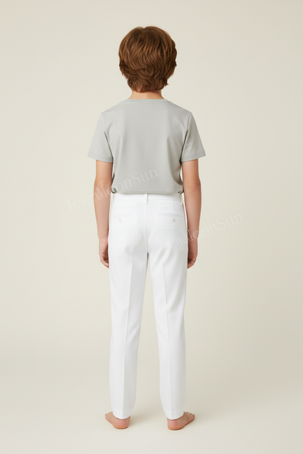 Pantalon Chino Slim Blanc - Gabardine - vue 2