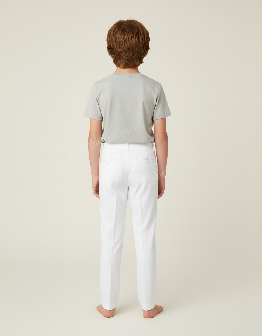 Pantalon Chino Slim Blanc - Gabardine - vue 2