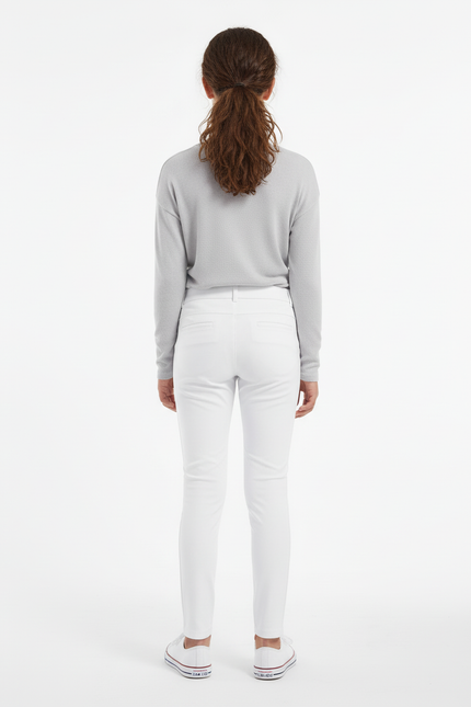 Pantalon Blanc Slim Ajusté Équestre Fille - Gabardine - vue 2