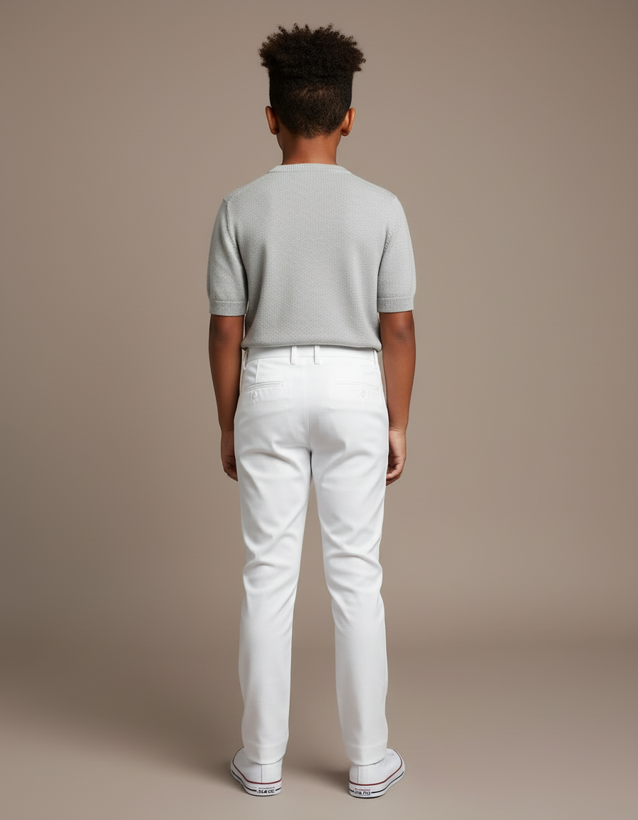 Pantalon Blanc Bapteme - Gabardine - vue 2