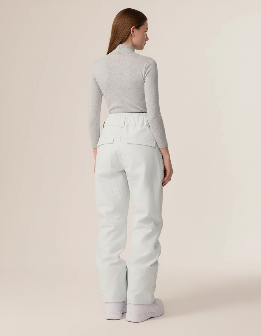 Pantalon Blanc Ski Imperméable Coupe-Vent Unisexe Hiver - Polyester - vue 2