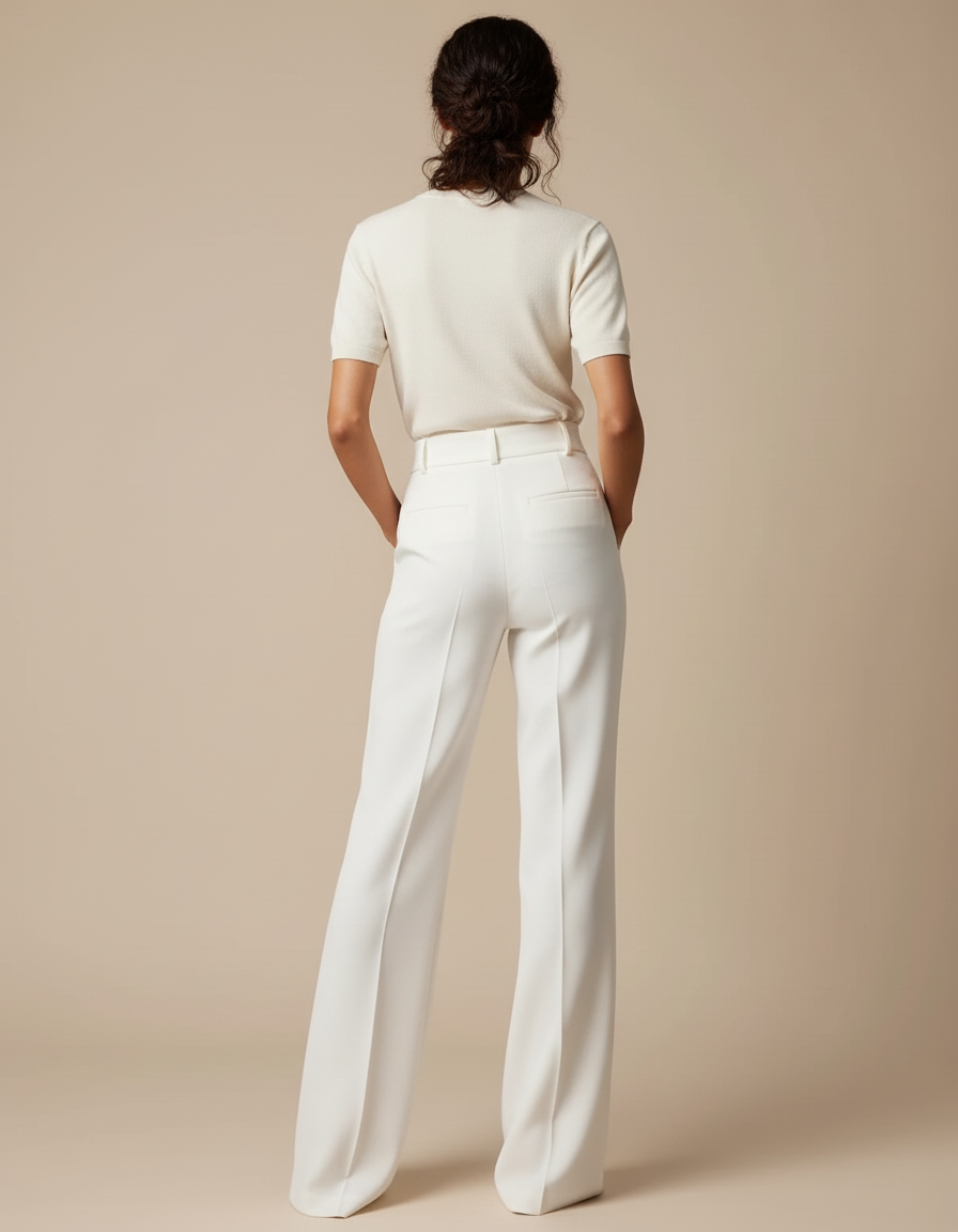 Ensemble Chemise Pantalon Blanc - Polyester - vue 2
