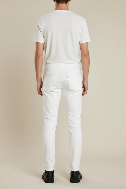 Pantalon Blanc Homme Slim Coton Stretch - Jean - vue 2