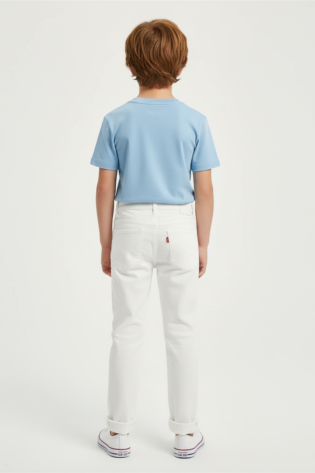 Pantalon Blanc Jean Droit Enfant Décontracté - vue 2
