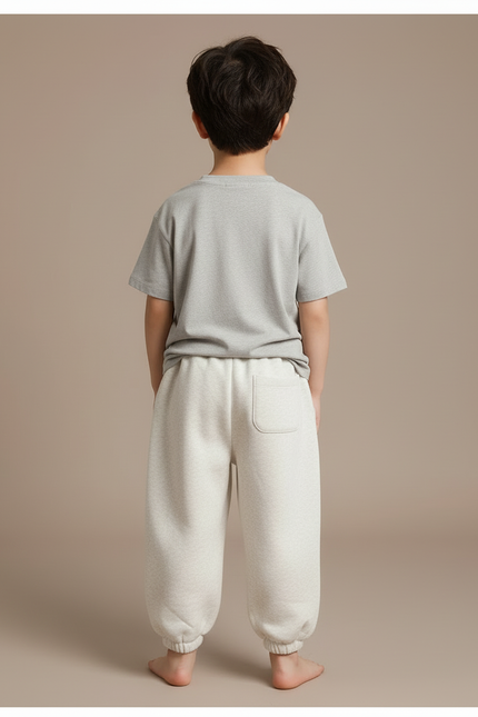 Pantalon Blanc Ample Molleton Doux Enfant Garçon - Gris - vue 2