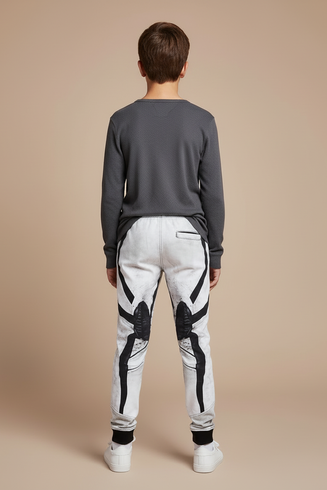 Pantalon Blanc Imprimé Araignée, Décontracté, Garçon - Molleton - vue 2