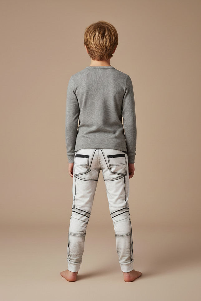 Pantalon Blanc Imprimé Araignée Garçon Confortable - Molleton - vue 2