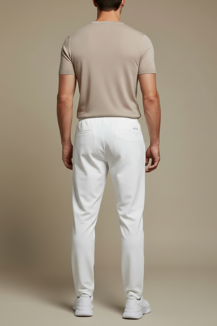 Pantalon Blanc Homme Sport Décontracté Cordon - Maille - vue 2