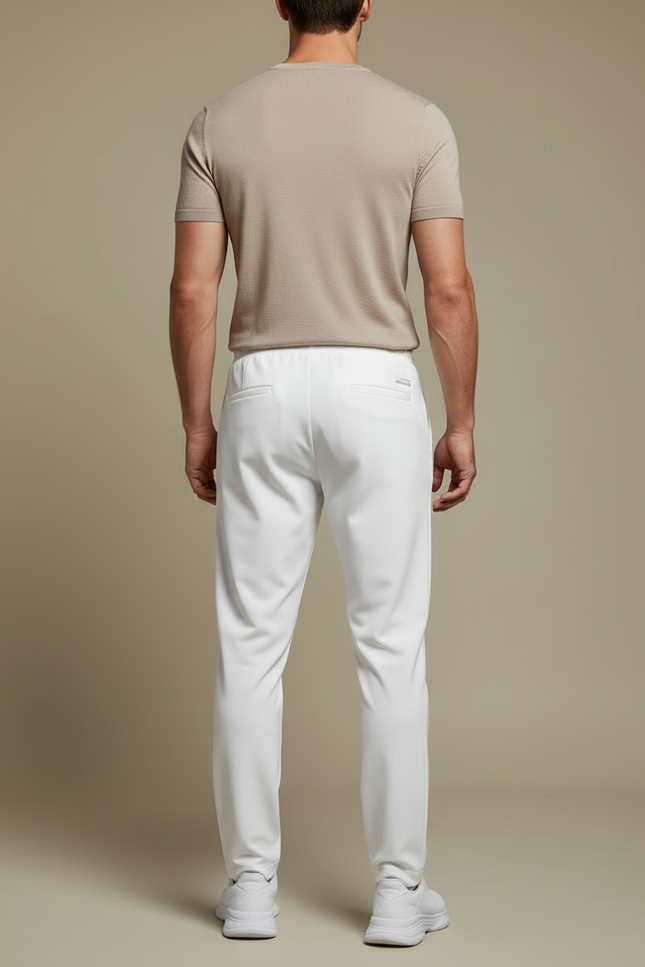 Pantalon Blanc Homme Sport Décontracté Cordon - Maille - vue 2