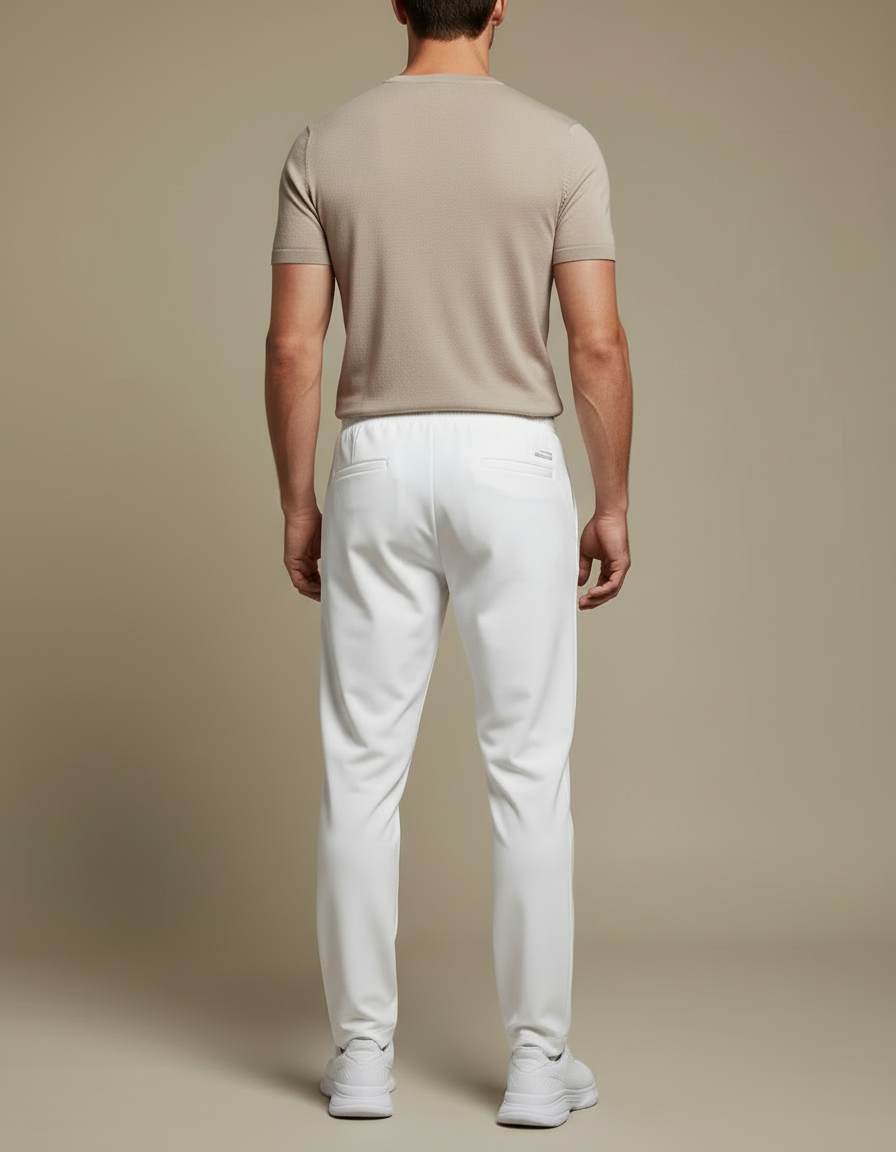 Pantalon Blanc Homme Sport Décontracté Cordon - Maille - vue 2