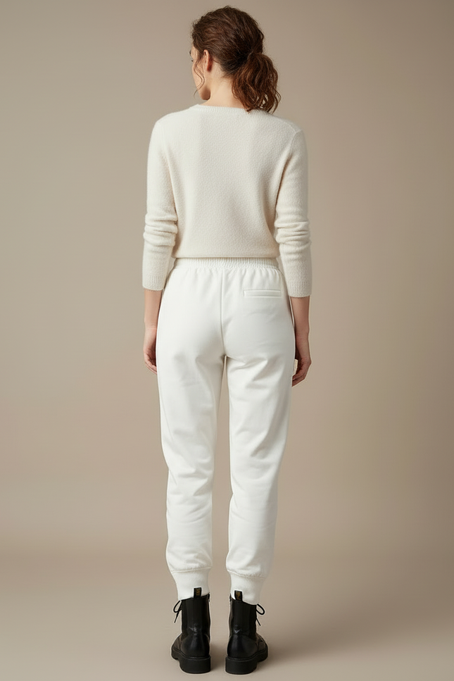 Pantalon Blanc Jogging - Molleton - vue 2