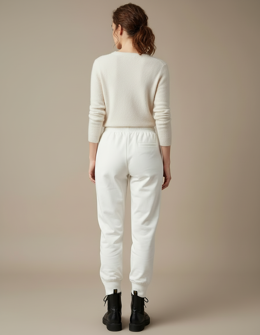 Pantalon Blanc Jogging - Molleton - vue 2
