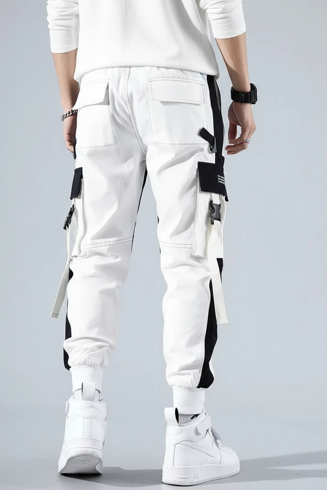 Pantalon Noir Blanc Homme - Multicolore Coton