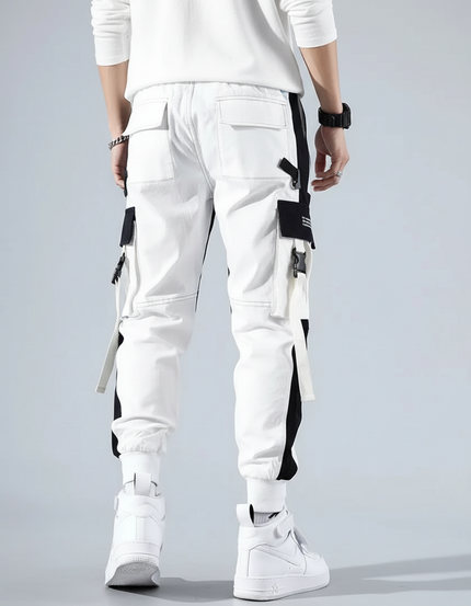 Pantalon Noir Blanc Homme - Multicolore Coton