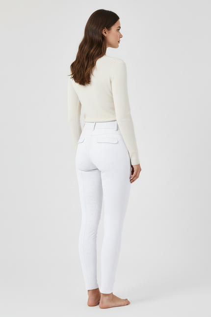 Pantalon Blanc Équestre Slim Stretch Femme Motif - Polyester - vue 2