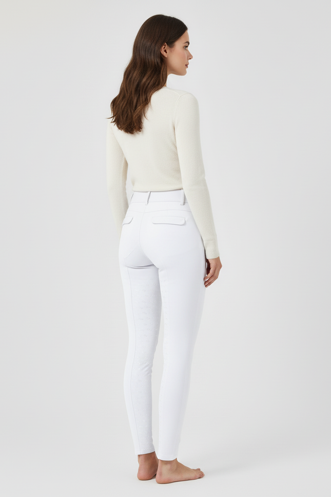 Pantalon Blanc Équestre Slim Stretch Femme Motif - Polyester - vue 2