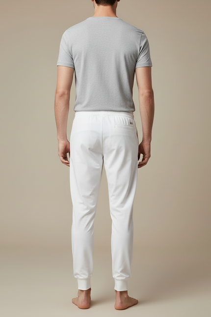 Pantalon Blanc Jogging Cordon Coton Décontracté Homme - Polyester - vue 2