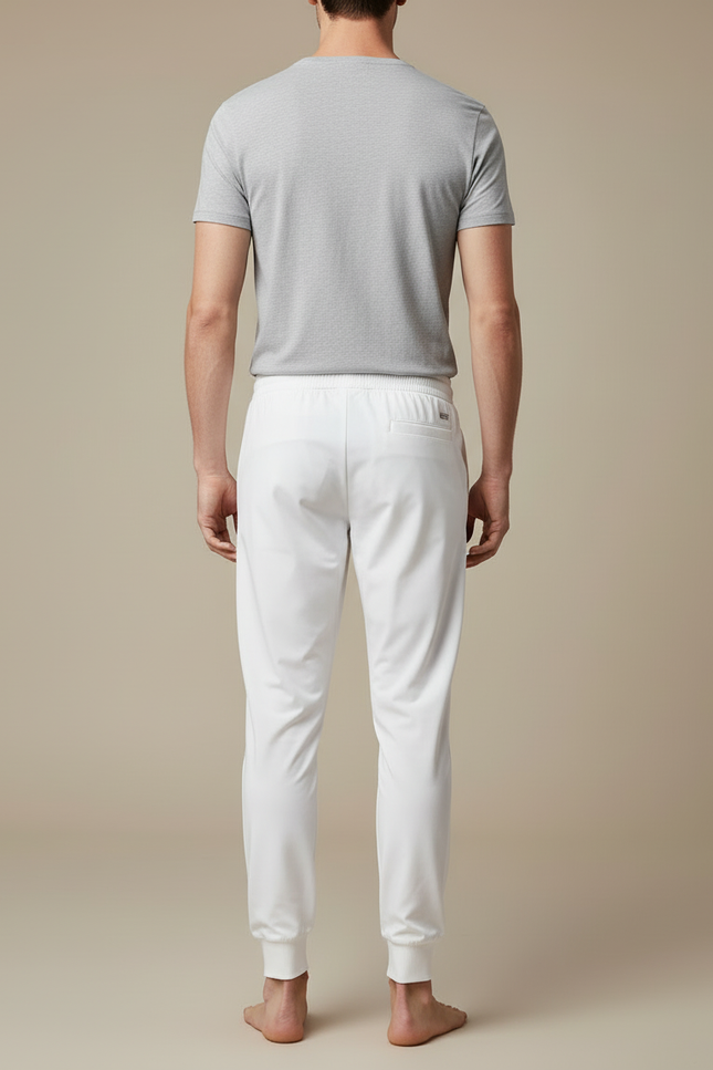 Pantalon Blanc Jogging Cordon Coton Décontracté Homme - Polyester - vue 2