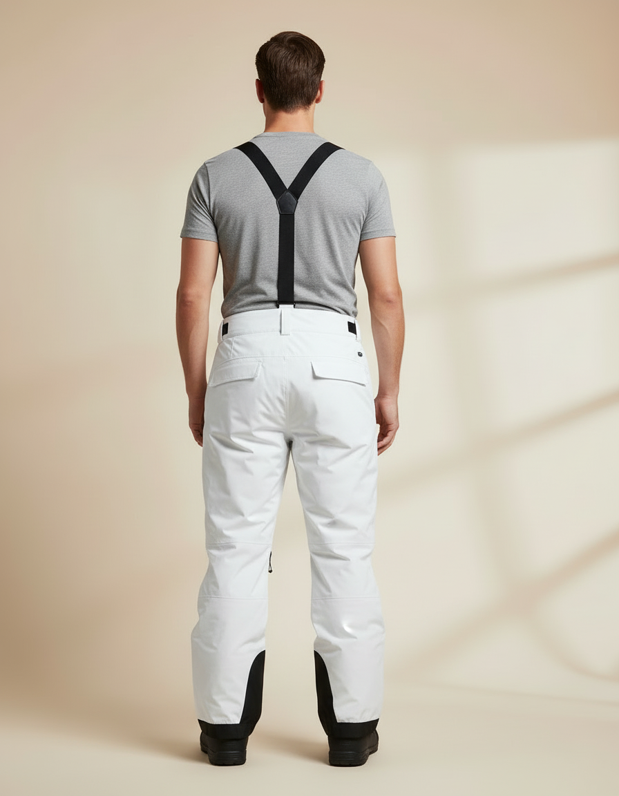 Pantalon Blanc Ski Imperméable Coupe-Vent Neige Homme - Polyester - vue 2