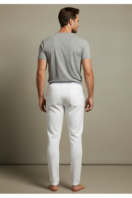 Pantalon Blanc Thermique Molletonné Slim Coton Chaud - vue 2