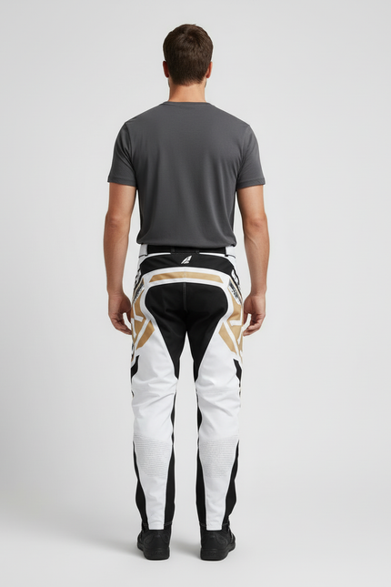 Pantalon Blanc Motocross Homme Racing Gold - Polyester - vue 2