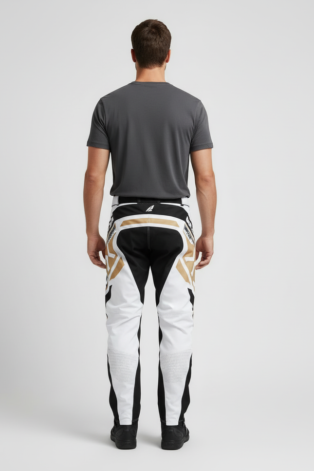 Pantalon Blanc Motocross Homme Racing Gold - Polyester - vue 2