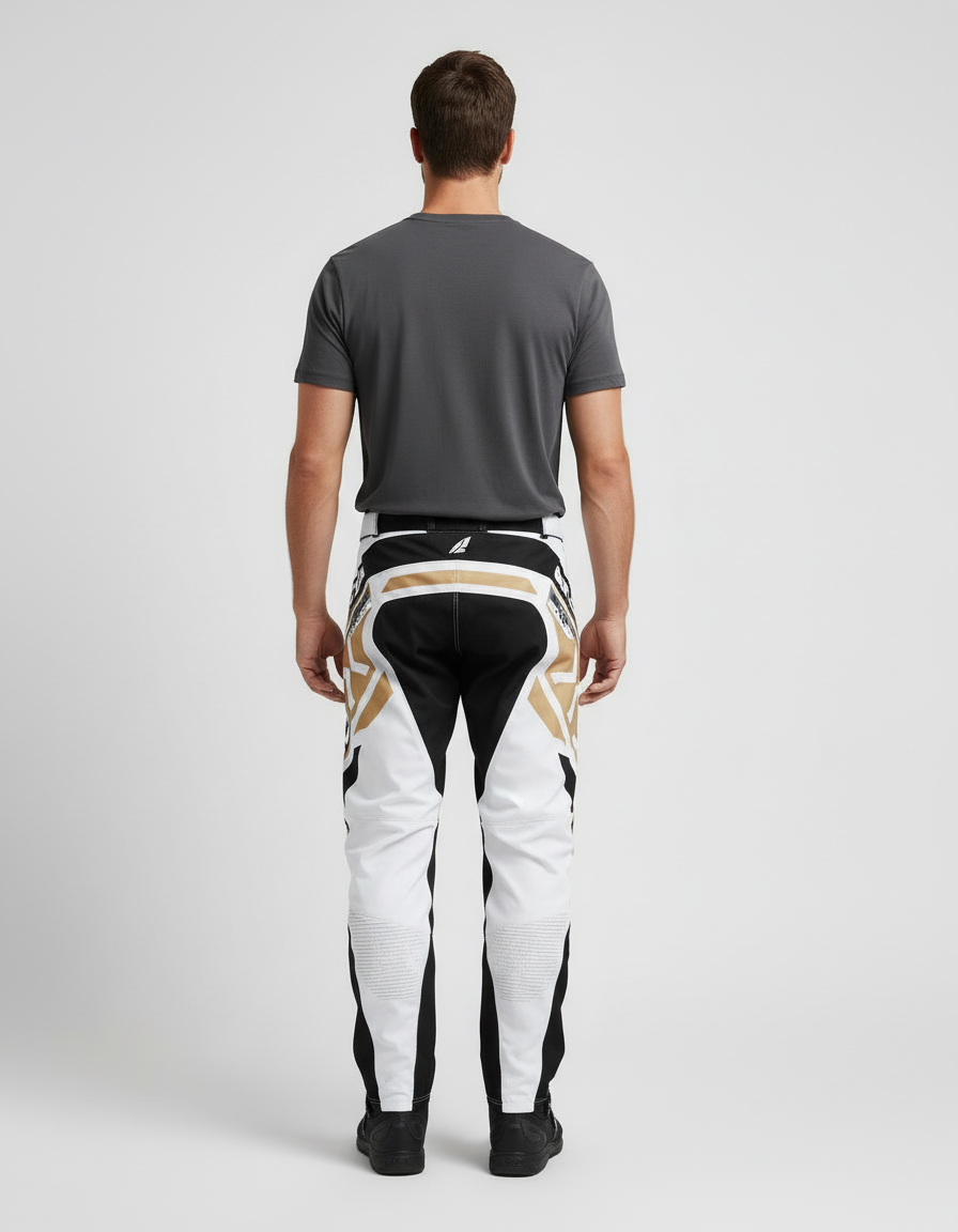 Pantalon Blanc Motocross Homme Racing Gold - Polyester - vue 2