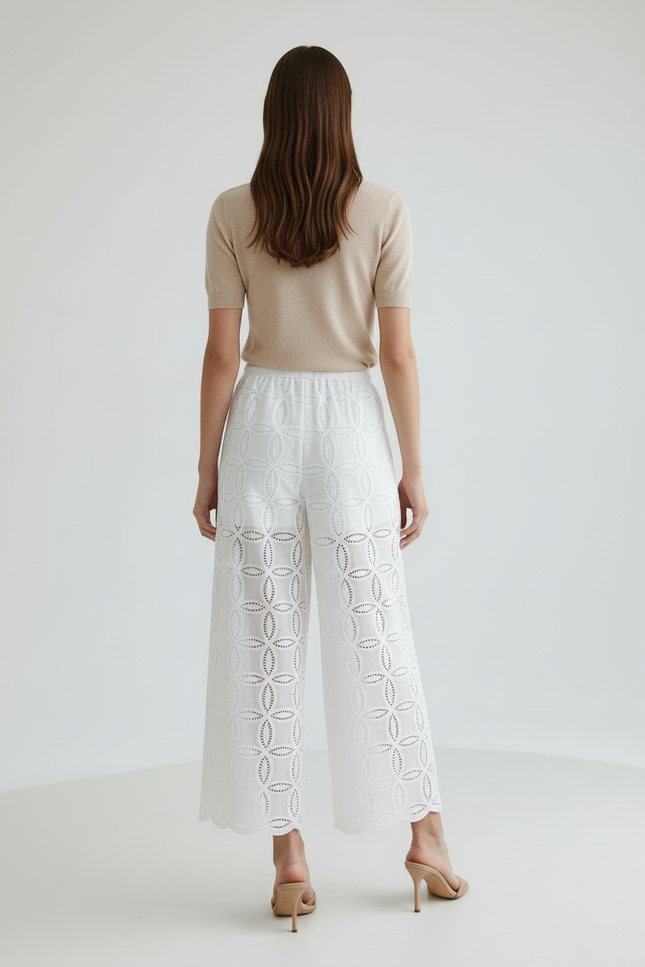 Pantalon Blanc Ajouré - Coton - vue 2