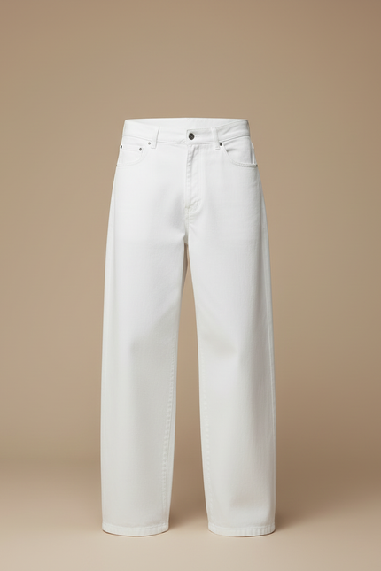 Pantalon Baggy Blanc - Jean - vue 3