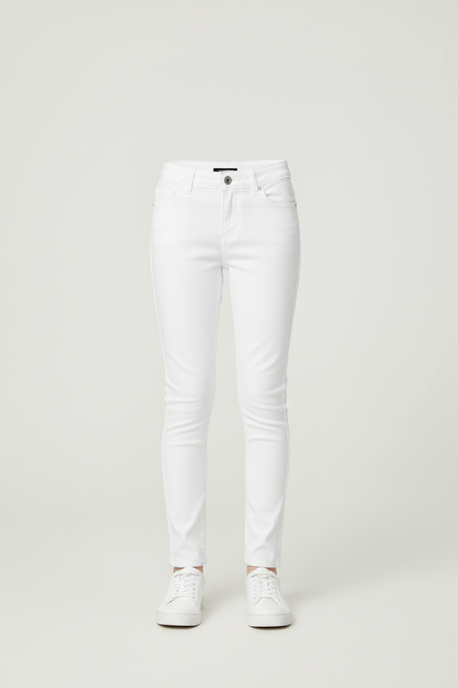 Pantalon Blanc Skinny Coton Fille Décontracté Slim - vue 3