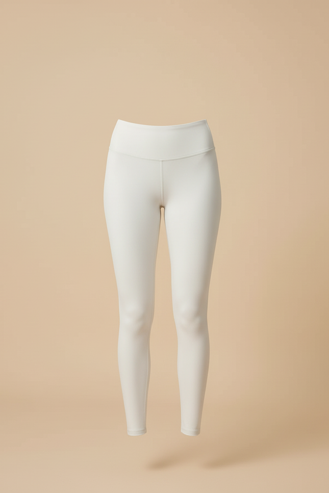 Pantalon Blanc Moulant Taille Haute Sport Fitness - Polyester - vue 3