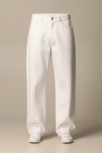 Pantalon Blanc Wide Leg - Jean - vue 3