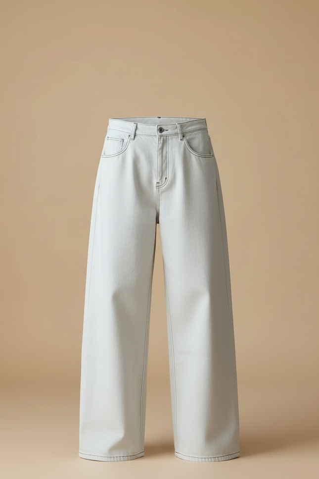 Pantalon Blanc Ample Décontracté Large Homme - Jean - vue 3