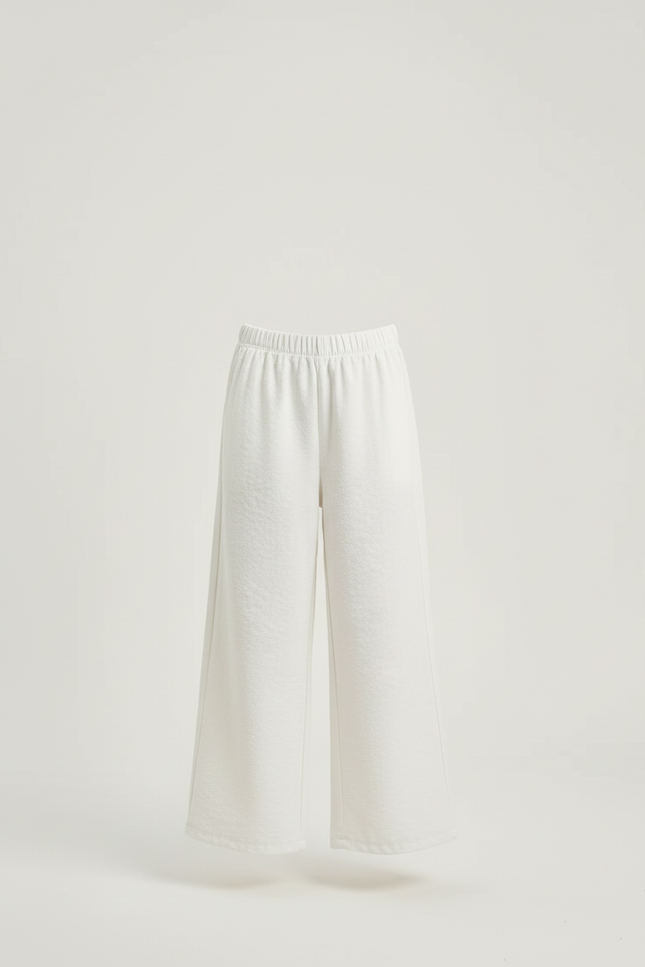 Pantalon Blanc Ample Décontracté Coton Fille - Molleton - vue 3