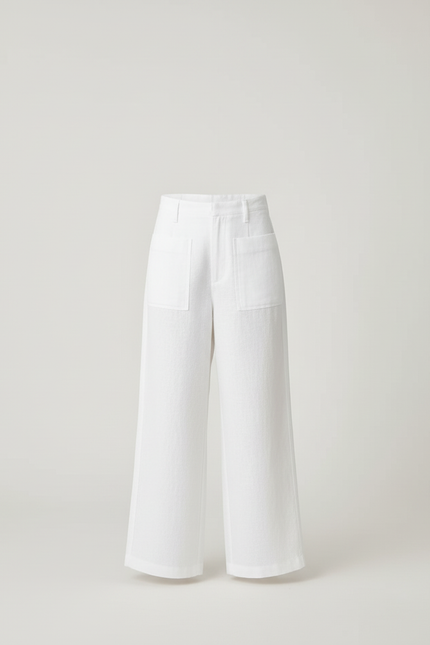 Pantalon Blanc Ample Lin Décontracté Enfant - vue 3
