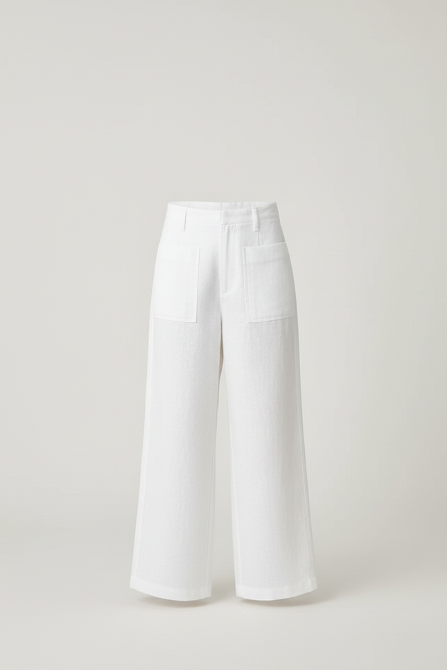 Pantalon Blanc Ample Lin Décontracté Enfant - vue 3