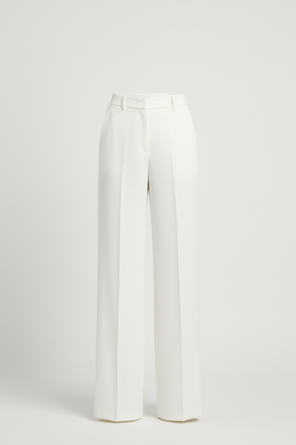 Pantalon Blanc Large Fluide Élégant Femme - Polyester - vue 3