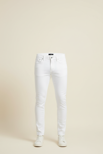 Pantalon Blanc Homme Skinny Stretch Denim Décontracté - Jean - vue 3
