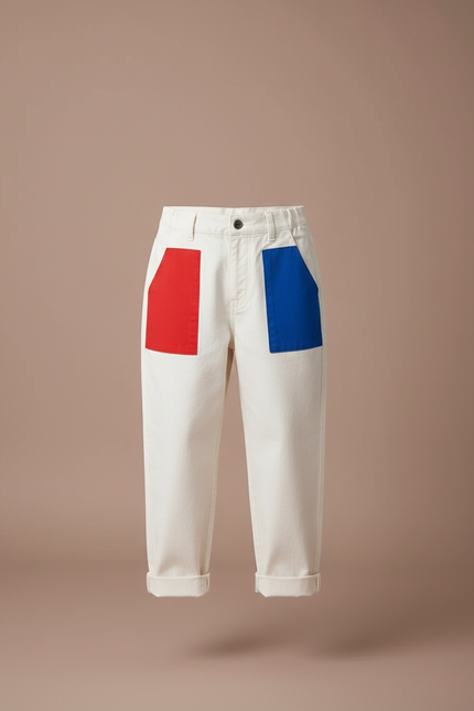 Pantalon Bleu Blanc Rouge - Toile - vue 3
