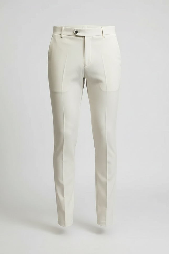 Pantalon Blanc Slim Homme Tissu Élégant Chino - Beige Gabardine - vue 3