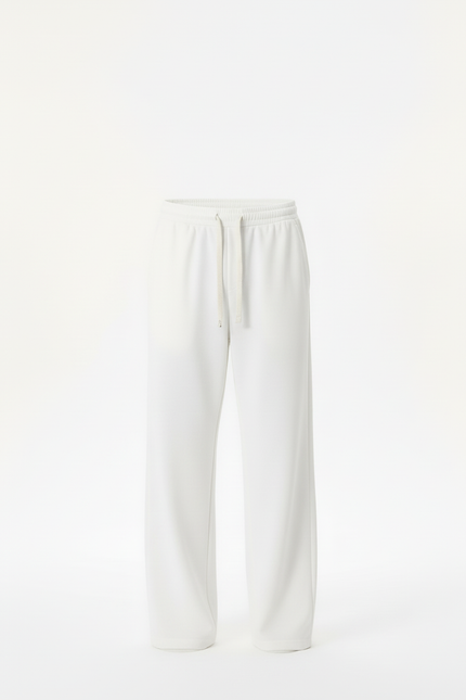 Pantalon Blanc Ample Droit Cordon Décontracté Homme - Molleton - vue 3