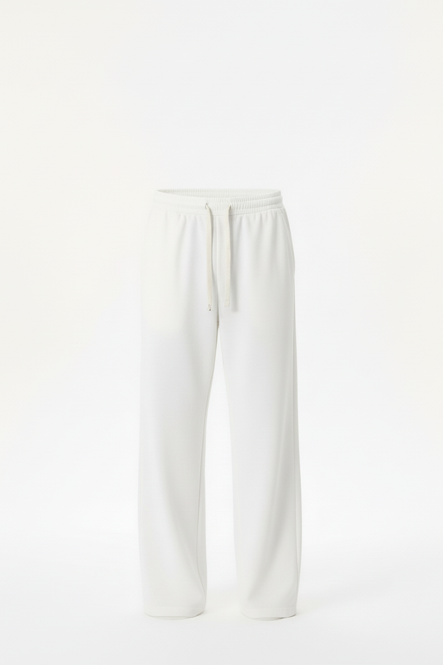 Pantalon Blanc Ample Droit Cordon Décontracté Homme - Molleton - vue 3