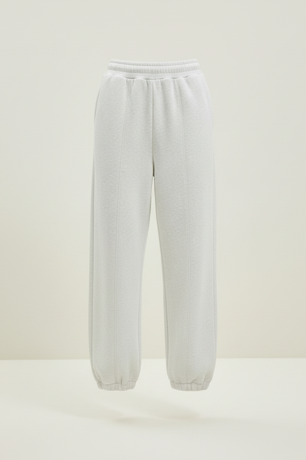 Pantalon Blanc Gris Ample Décontracté Molletonné - vue 3