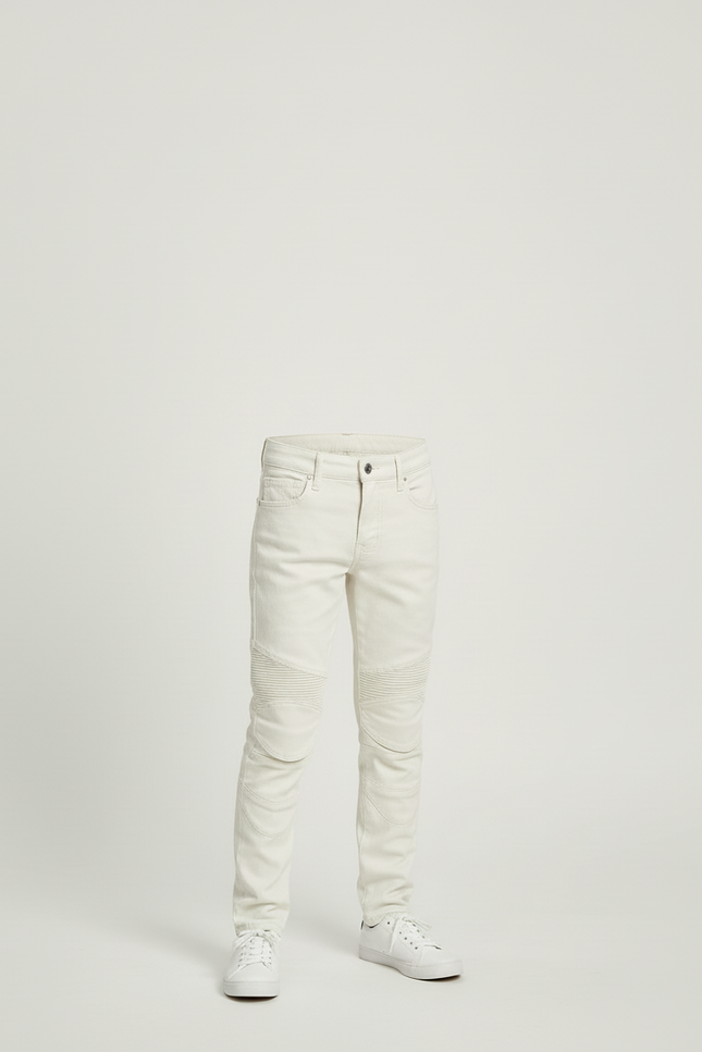 Pantalon Blanc Enfant Jean Slim Matelassé Moderne - vue 3