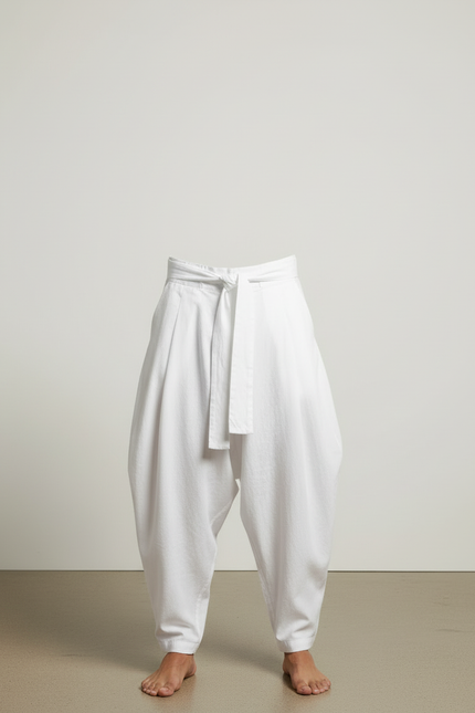 Pantalon Sarouel Blanc - Coton - vue 3