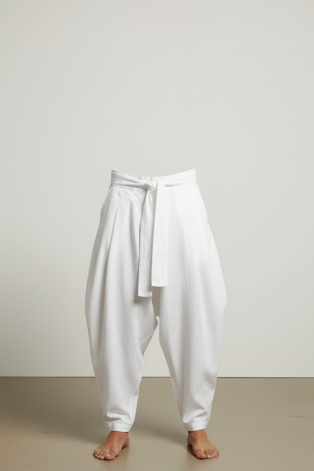 Pantalon Sarouel Blanc - Coton - vue 3