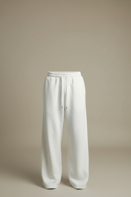 Pantalon Blanc Décontracté Large Cordon Homme Sport - Molleton - vue 3