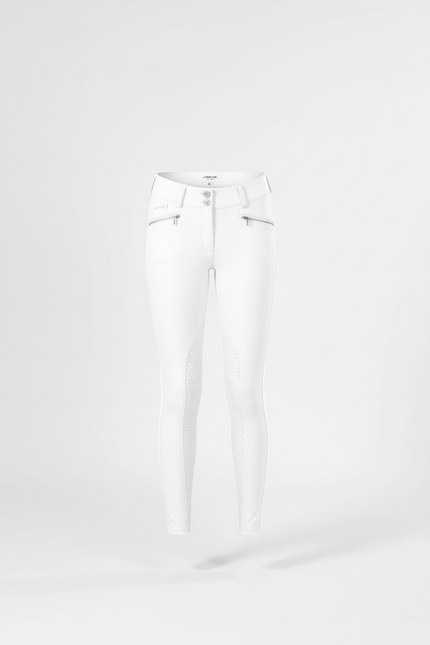 Pantalon Blanc Équestre Fille Slim Silicone Motif - Polyester - vue 3