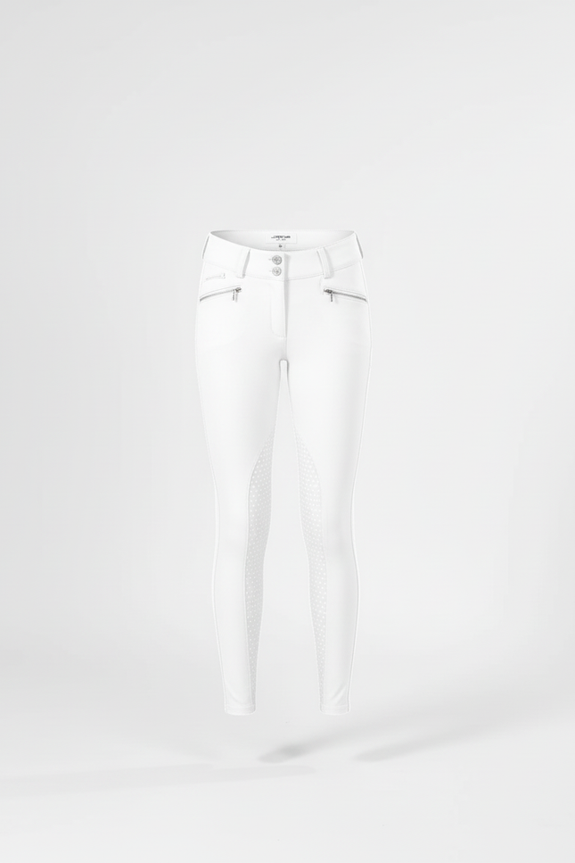 Pantalon Blanc Équestre Fille Slim Silicone Motif - Polyester - vue 3