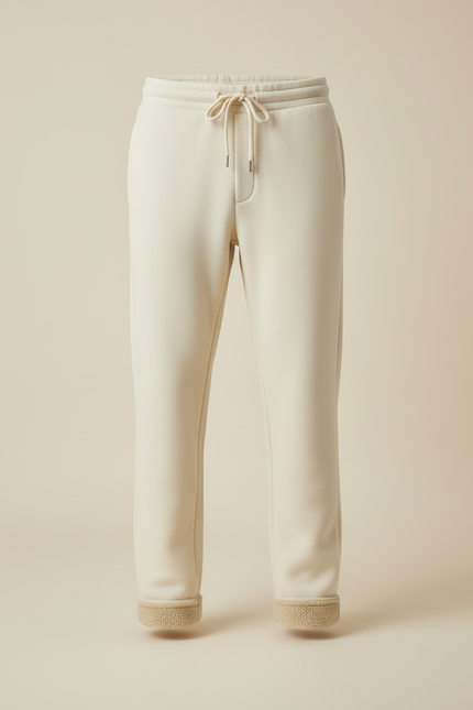 Pantalon Jogging Blanc - Beige Molleton - vue 3